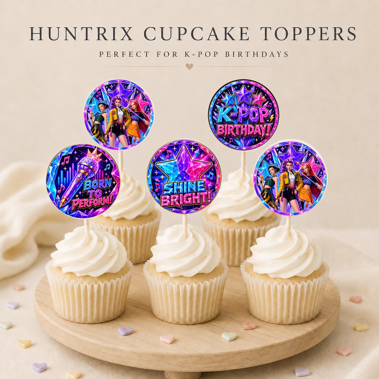 Huntrix K-Pop Birthday Cupcake Toppers preview 2