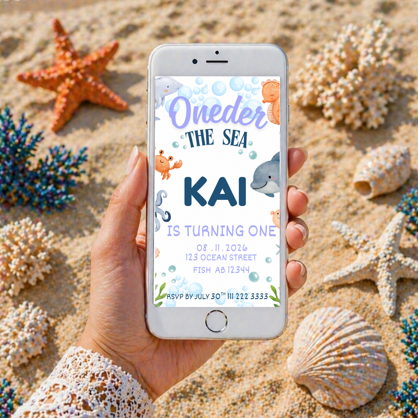 Oneder the Sea Birthday Invitation